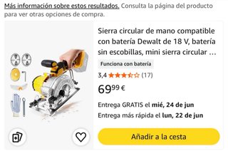 Sierra circular de mano a batería