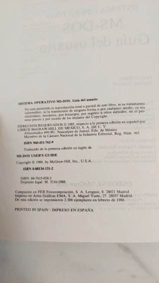 Sistema operativo MS-DOS guía del usuario