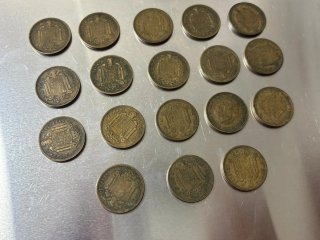Lote 18 monedas 2,5 pesetas 1953