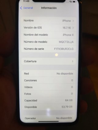 iPhone X 64GB Blanco "SIN CAJA"