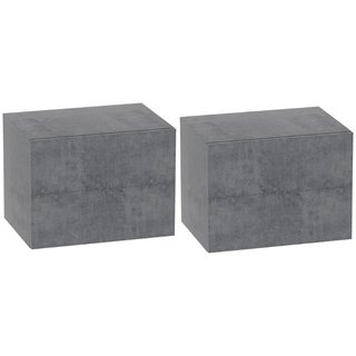 Set di 2 Comodini Sospesi con 2 Cassetti Moderni e