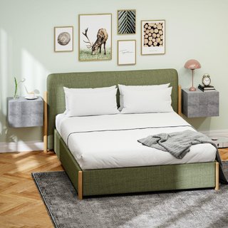 Set di 2 Comodini Sospesi con 2 Cassetti Moderni e