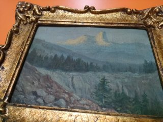 Pequeño óleo paisaje inglés S.XIX