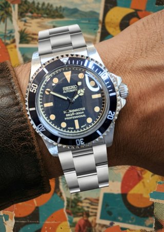 Reloj Seiko Mod Scubamaster Vintage Negro