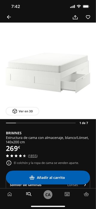 Estructura Cama Brimnes Ikea Blanca