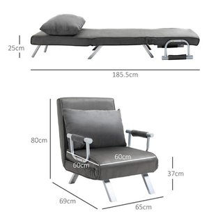 Poltrona Letto Singolo 3 in 1 con Schienale Reclin