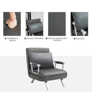 Poltrona Letto Singolo 3 in 1 con Schienale Reclin