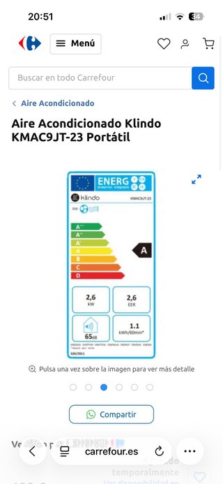 Aire Acondicionado Portátil Klindo Blanco