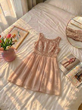 Vestido rosa lentejuelas Jennyfer T.34