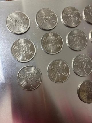 Lote 16 monedas 100 pesetas 1980 Mundial 82