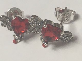 Pendientes Corazón Rojo Alas de angeles