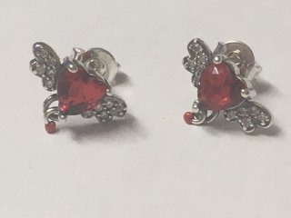 Pendientes Corazón Rojo Alas de angeles