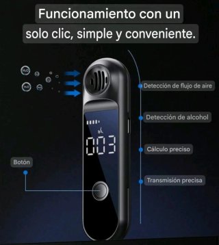 Alcoholímetro sin contacto recargable usb