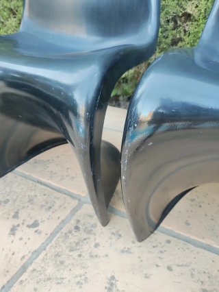 Lote 4 Sillas Panton Negras Mid Century