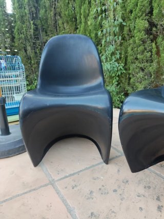 Lote 4 Sillas Panton Negras Mid Century