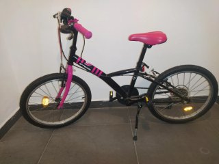 Bicicleta infantil BTWIN niña rosa y negra