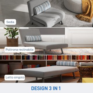 Poltrona Letto Singolo 3 in 1 con Schienale Reclin