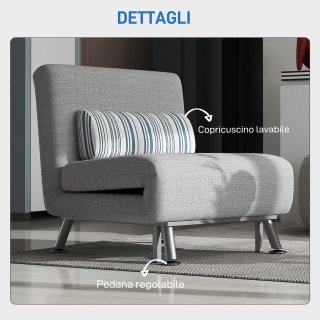 Poltrona Letto Singolo 3 in 1 con Schienale Reclin
