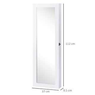 Specchio Portagioie da Parete con Ganci e Scompart