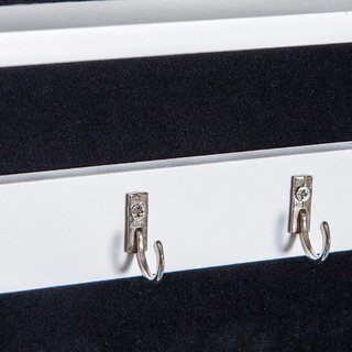 Specchio Portagioie da Parete con Ganci e Scompart