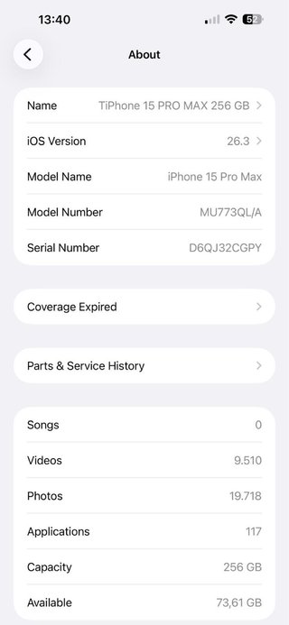 iPhone 15 Pro Max 256 GB Titanio Negro