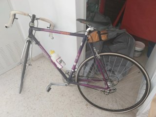 Bicicleta de carrera morada