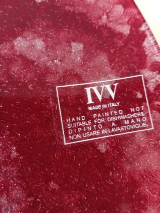Piatto da portata rosso IVV in vetro