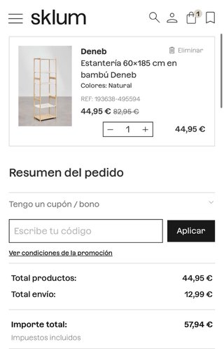 Estantería Bambú Sklum 60x185cm NUEVA