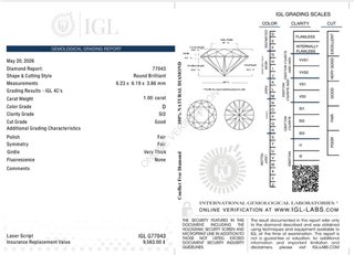 Punto de Luz Oro 18k Diamante 1.00 Ct Natural