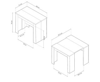 Mesa extensible madera beige/marrón
