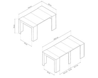 Mesa extensible madera beige/marrón