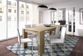 Mesa extensible madera beige/marrón