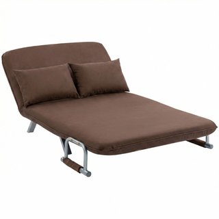 Divano Letto 2 Posti in Finta Pelle Scamosciata, S