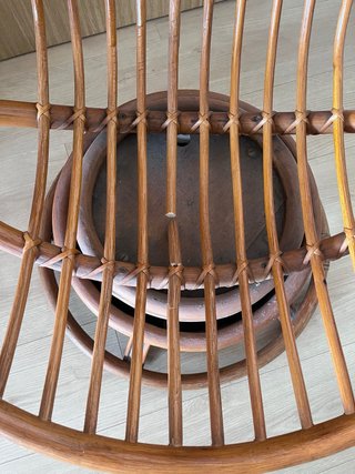 Sillón vintage bambú giratorio