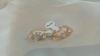 Conjunto 2 Anillos inspiración Swarovski Baño Rodi