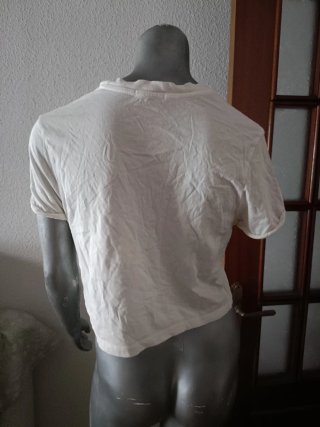Crop top blanco manga corta