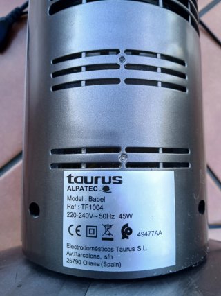 Ventilador Taurus Alpatec 45W Gris/Plata