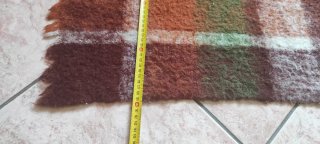 Coperta in lana, marrone e verde