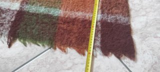 Coperta in lana, marrone e verde