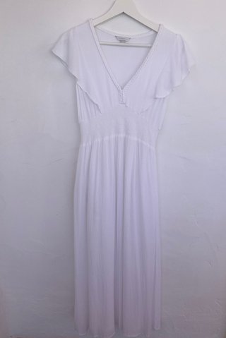 Vestido Springfield blanco talla L