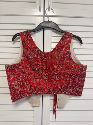 Chaleco Romería Estampado Rojo Talla S