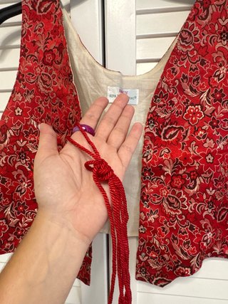 Chaleco Romería Estampado Rojo Talla S