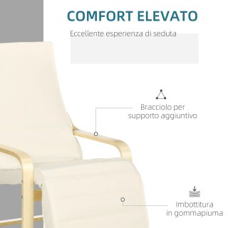Poltrona Relax con Poggiapiedi a 5 Livelli e Poggi