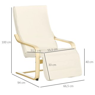 Poltrona Relax con Poggiapiedi a 5 Livelli e Poggi