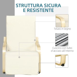 Poltrona Relax con Poggiapiedi a 5 Livelli e Poggi