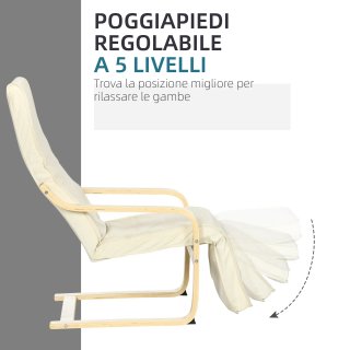 Poltrona Relax con Poggiapiedi a 5 Livelli e Poggi