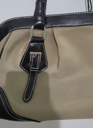 Borsa donna beige e marrone pelle