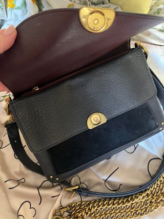Bolso Coach Piel Negro y Dorado