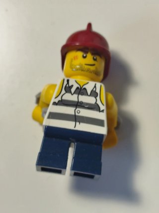 Lego Minifigura Prisionero Casco Rojo