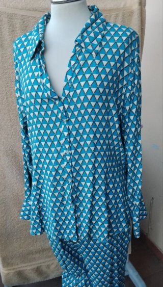 Completo Zara fantasia blu e bianco